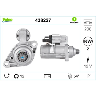Kuva VALEO NEW ORIGINAL PART 438227 Starttimoottori 12 2 VOLKSWAGEN: Golf 6, 5, Caddy 3, SKODA: Octavia Combi, AUDI: A3 Sportback