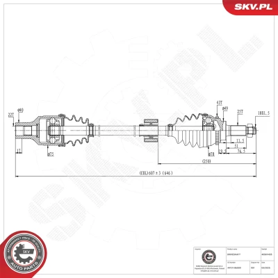 Kuva Vetoakseli, Etuakseli, oikea Esen skv 40SKV455 suzuki ignis ii OE 44101 86G00, 86G01, 86G02