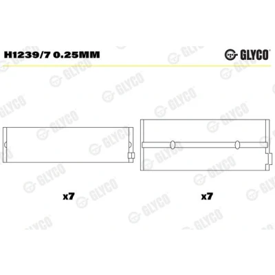 Kuva GLYCO H1239/7 0.25mm Kampiakselin Laakeri
