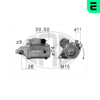 Kuva ERA 220677A Starttimoottori 12 1,3 9 TOYOTA: Yaris II Hatchback