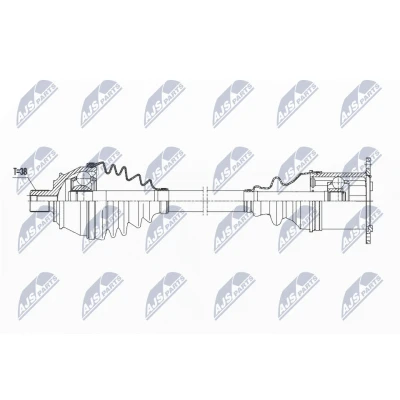 Kuva NTY NPW AU 021 Vetoakseli Etuakseli, oikea 483 CVT automaattivaihteisto (portaaton) AUDI: A6 C6 Avant