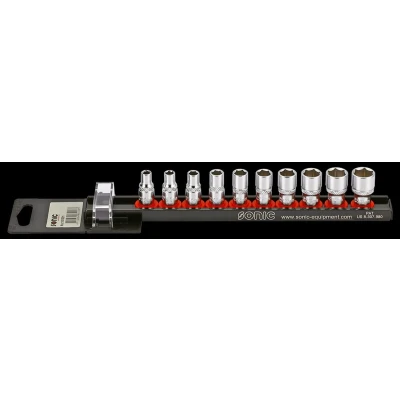 Kuva SONIC 101001 Hylsyavainsarja 10 Kuusikulma Kromi vanadium teräs, Alumiini 1/4 neliönmuotoinen (square)