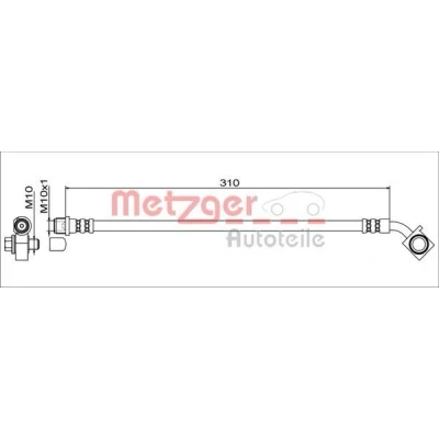 Kuva METZGER 4111552 Jarruletku Etuakseli, vasen 310 M10x1