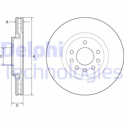 Kuva DELPHI BG4944C Jarrulevyt 305 28 5 Tuuletettu pinnoitettu käsittelemätön ilman pyöränlaakeria, ABS sensorirengasta OPEL: Corsa D Hatchback