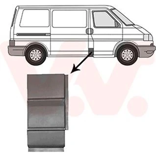 Kuva VAN WEZEL 5874116 Pyöräkotelo Oikea, ala, asennus sivulle, B tolppa VOLKSWAGEN: Transporter 4