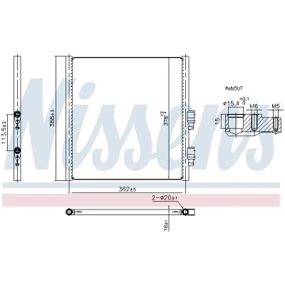 Kuva NISSENS 941308 Ilmastoinnin Lauhdutin ilman vedenerotinta