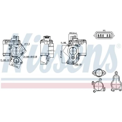 Kuva NISSENS 98463 EGR Venttiili ilman pakokaasukierr. jäähdytintä OPEL: Vivaro A Combi, Van, RENAULT: GRAND SCENIC 3, NISSAN: Primastar Bussi