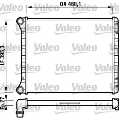 Kuva VALEO 732785 Jäähdytin Alumiini 468 395 27 Jäähdytysrivat mekaan. kiinnitetyt