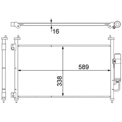 Kuva MAHLE ORIGINAL AC 464 000S Ilmastoinnin Lauhdutin Vedenerottimella 16 10,15 580 HONDA: CIVIC 8 Hatchback,