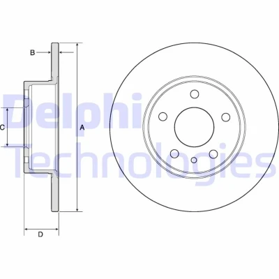 Kuva DELPHI BG2386 Jarrulevyt 251 10 5 täysi rasvattu käsittelemätön ilman pyöränlaakeria, ABS sensorirengasta ALFA ROMEO: 156 Sedan, 147