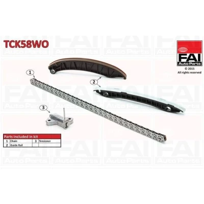 Kuva FAI AutoParts TCK58WO Jakoketjusarja ilman tiivisteitä, hammaspyöriä Yksinkertainen, Niittiketju RENAULT: TRAFIC 2 Bus, MEGANE 3 Grandtour