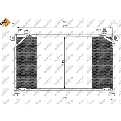 Kuva NRF EASY FIT 35373 Ilmastoinnin Lauhdutin Tiivisterenkaalla Alumiini 640 R 134a