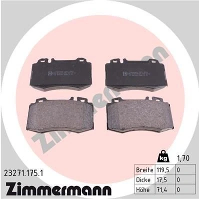 Kuva ZIMMERMANN 23271.175.1 Jarrupalat Kulumisenilmaisemelle Valokuva vastaa toimituslaajuutta MERCEDES BENZ: E sarja Sedan, T modell, ML