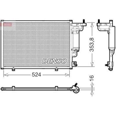 Kuva DENSO DCN10059 Ilmastoinnin Lauhdutin 524mm FORD: FIESTA 6