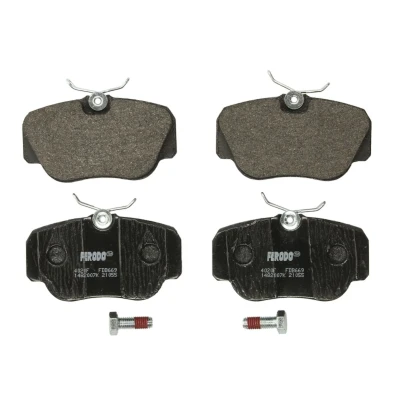 Kuva FERODO PREMIER ECO FRICTION FDB669 Jarrupalat Kulumisenilmaisemelle Jarrusatulan ruuveilla Tarvikkeilla MERCEDES BENZ: 190, SAAB: 9000 Hatchback