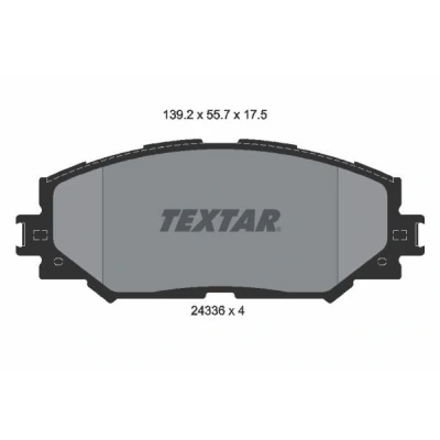 Kuva TEXTAR 2433601 Jarrupalat Ei kulumisenilmaisimelle TOYOTA: Corolla X Sedan, RAV4 III SUV, Auris Hatchback