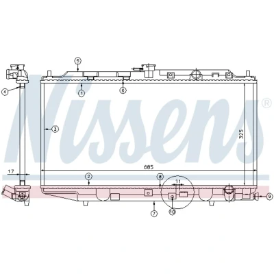 Kuva NISSENS 62256 Jäähdytin Alumiini 325 658 16 Jäähdytysrivat juotetut HONDA: CRX 2, CIVIC 4 Hatchback, Stufenheck