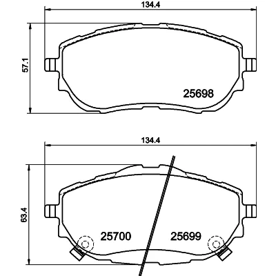 Kuva HELLA 8DB 355 020 281 Jarrupalat akustisella kulumavaroittimella Tarvikkeilla TOYOTA: Corolla X Sedan, Auris Farmari, Hatchback