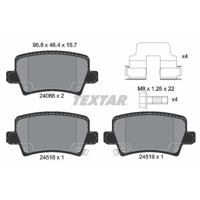 Kuva Jarrupalasarja, levyjarru, Taka akseli HONDA CIVIC Hatchback VIII OE 43022SMGE00, 43022SMGE01, 43022SMGE02