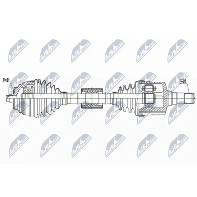 Kuva Vetoakseli, Etuakseli, vasen BMW 1 [F40], 2 Active Tourer [F45], Gran [F46], X1 [F48], X2 [F39], MINI CLUBMAN OE 31608607263