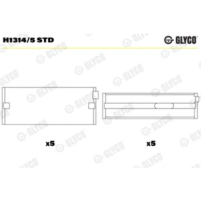 Kuva GLYCO H1314/5 STD Kampiakselin Laakeri SKODA: Octavia II Hatchback
