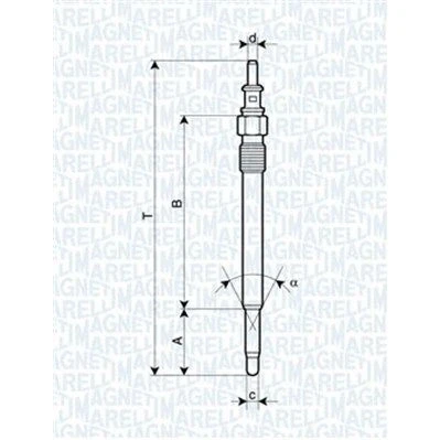 Kuva MAGNETI MARELLI 062900012304 Hehkutulppa 11,5V 10A M10X1 MERCEDES BENZ: E sarja T modell, Sedan, C JEEP: GRAND CHEROKEE 2