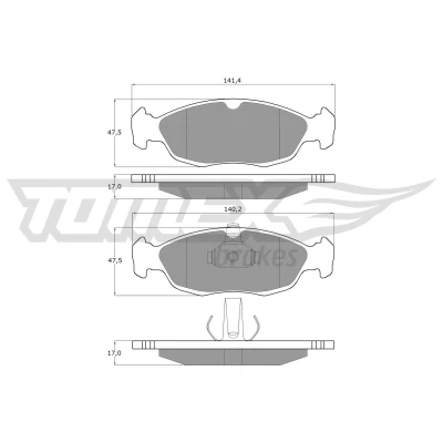 Kuva TOMEX brakes TX 11 71 Jarrupalat Etuakseli CITROËN: Xsara Farmari, Coupe, Hatchback, PEUGEOT: 306 Sedan, 106 I Hatchback