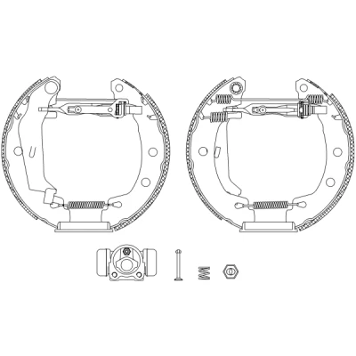 Kuva TEXTAR Shoe Kit Pro 84049500 Jarrukenkäsarja, Rumpujarru Pyörän jarrun sylinterillä, Säätöelementillä