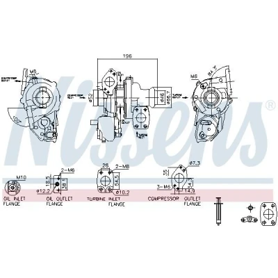 Kuva Turboahdin CITROËN, DS, FIAT, OPEL, PEUGEOT, VAUXHALL OE 1631887180, 3553757, 6001080030