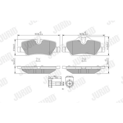 Kuva JURID 573763J Jarrupalat Kulumisenilmaisemelle Tarvikkeilla MINI: Hatchback