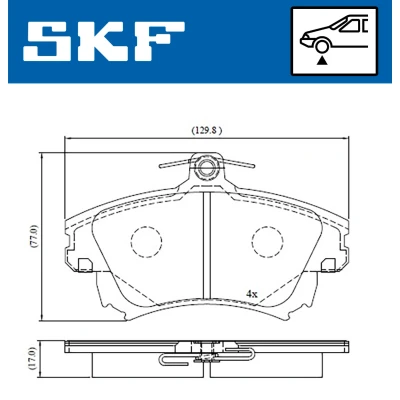 Kuva SKF VKBP 80404 A Jarrupalat akustisella kulumavaroittimella VOLVO: V40 Farmari