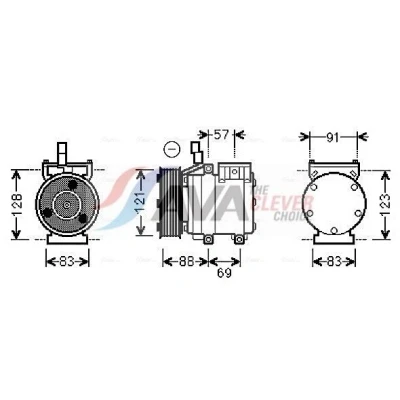 Kuva PRASCO HYAK258 Ilmastoinnin Kompressori HS15 R 134a HYUNDAI: H 1 Cargo, Van