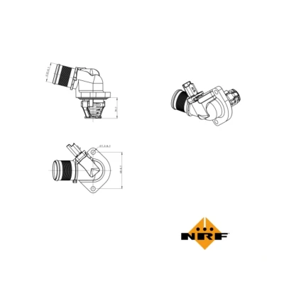 Kuva NRF 725015 Termostaatti 103 Tiivisterenkaalla Kopalla CITROËN: C3 I Hatchback, C2 PEUGEOT: 207 206+ Hatchback
