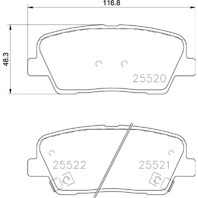 Kuva BREMBO P 30 104 Jarrupalat akustisella kulumavaroittimella Huudonvaimennuspellillä Tarvikkeilla KIA: Stinger Hatchback