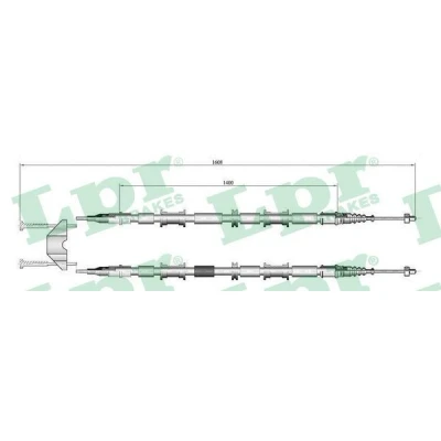Kuva LPR C0654B Käsijarruvaijeri 1592/1403+1403 Levyjarru OPEL: Astra G CC, Caravan, Sedan