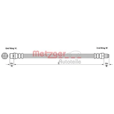 Kuva METZGER 4110255 Jarruletku 324 M10 x 1 AUDI: A6 C6 Avant, Sedan, Allroad