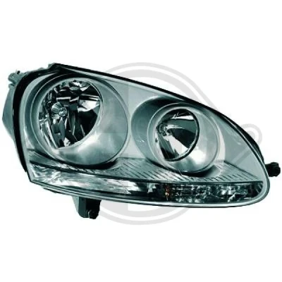 Kuva DIEDERICHS 2214082 Ajovaloumpio Oikea H7/H7 Harmaa VOLKSWAGEN: Golf 5