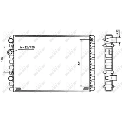 Kuva NRF 509520 Jäähdytin Alumiini 508 378 34 Jäähdytysrivat mekaan. kiinnitetyt VOLKSWAGEN: Polo III Hatchback