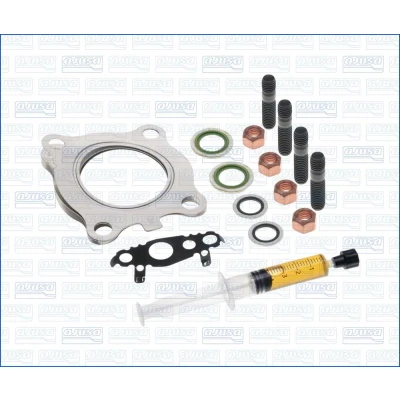 Kuva AJUSA JTC11785 Asennussarja Turboahdin with studs, syringe oil Tiivisteillä asennusohjeella FORD: MONDEO 4 Turnier, FOCUS 3, 3 Turnier