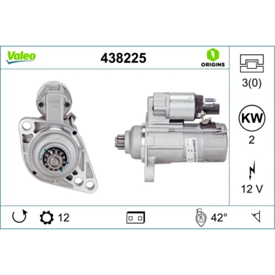 Kuva VALEO NEW ORIGINAL PART 438225 Starttimoottori 12 2 VOLKSWAGEN: Golf 6, Transporter 5, Multivan 5 (7HM, SEAT: Altea, Leon II Hatchback
