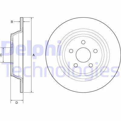 Kuva DELPHI BG4782C Jarrulevyt 316 11 5 täysi pinnoitettu käsittelemätön ilman pyöränlaakeria, ABS sensorirengasta FORD: KUGA 2, Galaxy Mk3 MPV