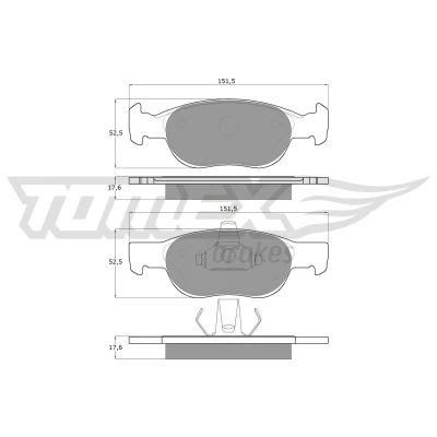 Kuva TOMEX brakes TX 10 71 Jarrupalat Etuakseli FIAT: Punto II Hatchback