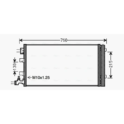 Kuva PRASCO RTA5449D Ilmastoinnin Lauhdutin Vedenerottimella 15,6 10,2 Alumiini 640 R 134a RENAULT: MEGANE 3 Grandtour, GRAND SCENIC 3,