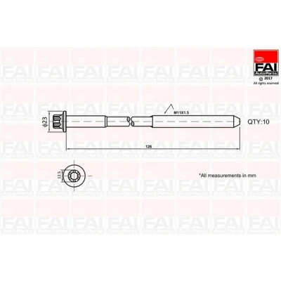 Kuva FAI AutoParts B1139 Kannen Pultit Torx, ulko 10 NISSAN: Qashqai / Qashqai+2 I, 2, Tiida Sedan, RENAULT: CLIO 3, Kangoo I