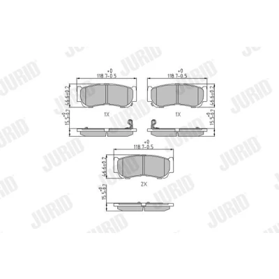 Kuva JURID 572608J Jarrupalat akustisella kulumavaroittimella Ilman tarvikkeita HYUNDAI: SANTA FE 2, H 1 Van