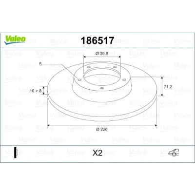 Kuva Jarrulevy, Taka akseli SEAT TOLEDO I, VW CORRADO, GOLF III, PASSAT B3/B4, B3/B4 Variant, VENTO OE 357615601A, 357615601B