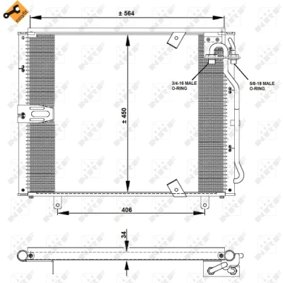 Kuva NRF EASY FIT 35132 Ilmastoinnin Lauhdutin Tiivisterenkaalla 11,7 8,6 Alumiini 564 BMW: 5 Sedan