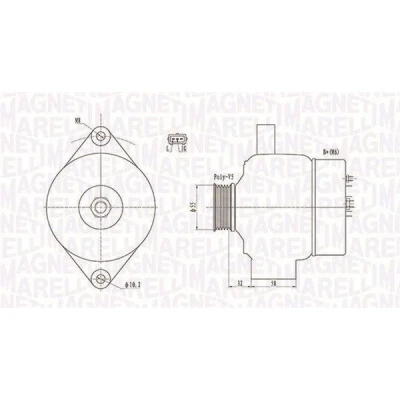 Kuva MAGNETI MARELLI 063732026010 Laturi 12V 70A SUZUKI: SX4 I Hatchback, Grand Vitara 1 SUV, SWIFT 3