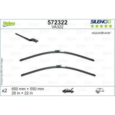 Kuva Pyyhkijänsulka Valeo 572322 Edessä Flatblade pyyhinsulka (rungoton) Top Lock Lämmittämätön