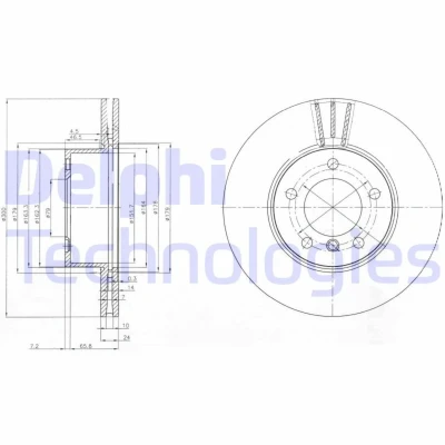 Kuva DELPHI BG3998C Jarrulevyt 300 24 5 Tuuletettu pinnoitettu käsittelemätön ilman pyöränlaakeria, ABS sensorirengasta BMW: 3 Touring, Sedan
